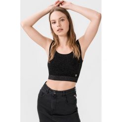 Guess Eliana Top Czarny. Czarne podkoszulki damskie Guess, s, z aplikacjami, z elastanu, bez rękawów. Za 88,95 zł.