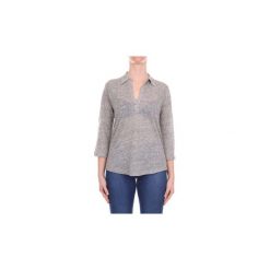 Koszulki polo z długim rękawem Majestic Filatures E180507. Szare koszulki damskie Majestic Filatures, bez wzorów, polo, z długim rękawem. Za 279,84 zł.