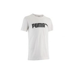 Koszulka krótki rękaw do gimnastyki. Białe koszulki męskie Puma, bez wzorów, z bawełny, bez kołnierzyka, z krótkim rękawem, krótkie. Za 39,99 zł.