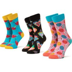 Zestaw 3 par wysokich skarpet damskich HAPPY SOCKS - XLOV08-0100 Kolorowy. Skarpetki damskie Happy Socks, bez wzorów, z elastanu. W wyprzedaży za 99,00 zł.