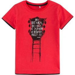 Endo - T-shirt dziecięcy 134-152 cm. Czerwone t-shirty chłopięce marki Endo, z nadrukiem, z bawełny, bez rękawów. W wyprzedaży za 39,90 zł.