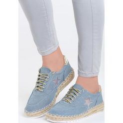 Jasnoniebieskie Espadryle Lukrec. Niebieskie tomsy damskie Born2be, z denimu, na płaskiej podeszwie. Za 59,99 zł.