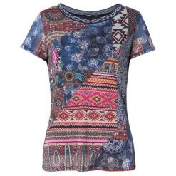 Desigual T-Shirt Damski Ts Lucia Xl Ciemnoniebieski. Szare koszulki damskie marki Desigual, xl, bez wzorów, bez kołnierzyka, bez rękawów. Za 229,00 zł.