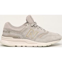 New Balance - Buty Moyen. Szare buty sportowe damskie New Balance, bez wzorów, ze skóry, sportowe. W wyprzedaży za 299,90 zł.