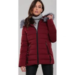 Bordowa Kurtka Fairmount. Czerwone kurtki damskie Renee, na zimę, s, w paski, klasyczne, długie, bez kaptura. Za 209,99 zł.