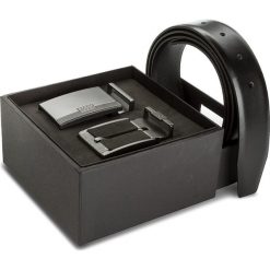 Pasek Męski BOSS - Ger 50379994 Black 001. Czarne paski męskie Boss, w paski, ze skóry. W wyprzedaży za 369,00 zł.