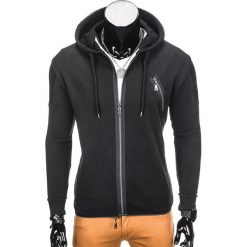 Bluzy męskie: BLUZA MĘSKA ROZPINANA Z KAPTUREM B756 – CZARNA
