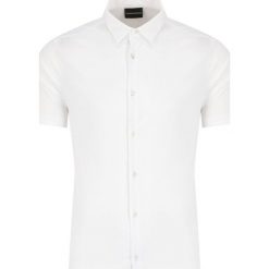 Koszula Emporio Armani 3H1C10 1N6RZ 0100. Białe koszule męskie Emporio Armani, m, bez wzorów, z elastanu, casualowe, bez kołnierzyka, bez rękawów. W wyprzedaży za 399,00 zł.