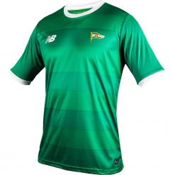 Koszulka Jr Lechia Gdańsk - EJT7008JGG. Koszulki męskie New Balance, s, bez wzorów, z poliesteru, bez kołnierzyka, bez rękawów, do piłki nożnej. W wyprzedaży za 89,99 zł.