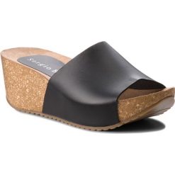 Klapki SERGIO BARDI - Florencja SS127355918LB 101. Czarne klapki damskie marki Sergio Bardi, bez wzorów, ze skóry, bez obcasa, na obcasie. W wyprzedaży za 99,00 zł.