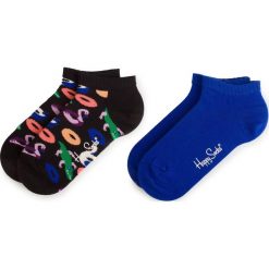 Zestaw 2 par niskich skarpet unisex HAPPY SOCKS - PPA02-9300 Czarny Granatowy Kolorowy. Niebieskie skarpetki damskie marki Happy Socks, bez wzorów, z elastanu. Za 54,90 zł.