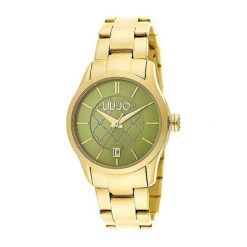 Zegarek "LJW-TLJ939" w kolorze złoto-zielonym. Żółte, analogowe zegarki damskie Liu Jo, Guess, złote. W wyprzedaży za 269,95 zł.