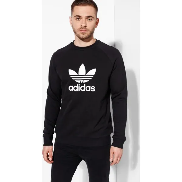Adidas Bluza Trefoil Crew Adicolor , czarny, rozmiar L. Czarne bluzy męskie Adidas, s, bez wzorów, z bawełny, bez kołnierzyka, bez rękawów, bez kaptura. Za 249,99 zł.