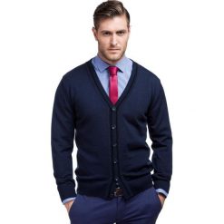 Sweter IGNAZIO SWG000046. Czarne swetry rozpinane męskie marki Giacomo Conti, m, z wełny, eleganckie. Za 299,00 zł.