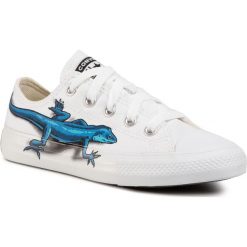 Trampki CONVERSE - Ctas Ox 167636C White/Sedona Red/B. Białe trampki chłopięce Converse, bez wzorów, z gumy, na sznurówki. W wyprzedaży za 159,00 zł.