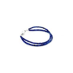 Bransoletka Podwójna Lapis Lazuli srebro. Niebieskie bransoletki damskie sznurkowe marki Brazi druse jewelry, z lazurytem, srebrne. Za 220,00 zł.