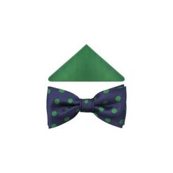 Granatowa mucha męska w zielone grochy A93. Zielone muszki męskie Modini Moda Męska, na co dzień, w grochy, z tkaniny, eleganckie. Za 49,50 zł.