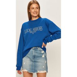 Local Heroes - Bluza. Niebieskie bluzy damskie LOCAL HEROES, s, z aplikacjami, z bawełny, bez rękawów, bez kaptura. Za 259,90 zł.