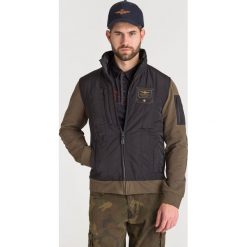 BLUZA AERONAUTICA MILITARE. Brązowe bluzy męskie Aeronautica Militare, xl, bez wzorów, z kapturem, bez rękawów, z kapturem. Za 509,50 zł.