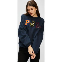 Pepe Jeans - Bluza Siena. Niebieskie bluzy damskie Pepe Jeans, s, z nadrukiem, z elastanu, bez rękawów, bez kaptura. W wyprzedaży za 199,90 zł.