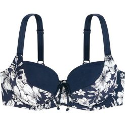 Biustonosz bikini "Haiti Curves" w kolorze granatowo-białym. Białe biustonosze bardotka Dorina. W wyprzedaży za 43,95 zł.
