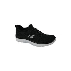Buty Skechers Empire 12418-BKW. Czarne trampki i tenisówki damskie Skechers, bez wzorów, bez zapięcia. Za 249,99 zł.