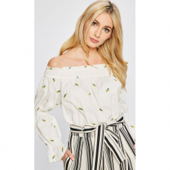 Answear - Bluzka Stripes Vibes. Szare bluzki nietoperze ANSWEAR, l, z bawełny, casualowe, z dekoltem w łódkę. W wyprzedaży za 39,90 zł.