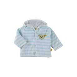 Bluzy niemowlęce: STEIFF Girls Baby Nicki Bluza z kapturem w paski kolor niebieski