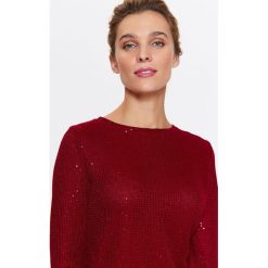 SWETER DAMSKI Z CEKINAMI. Brązowe swetry klasyczne damskie Top Secret, na jesień. Za 49,99 zł.