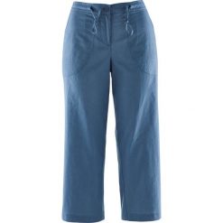Spodnie lniane 3/4 bonprix niebieski dżins. Niebieskie jeansy damskie bonprix. Za 34,99 zł.