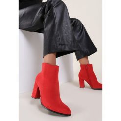 Czerwone Botki Zellreia. Czerwone botki damskie Renee, bez obcasa, na obcasie, bez zapięcia. Za 139,99 zł.
