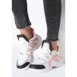 Biało-Różowe Sneakersy Life Must Go On. Białe sneakersy damskie marki Inny, ze skóry. Za 49,99 zł.