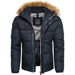 Kurtka męska zimowa alaska granatowa Recea. Kurtki męskie Recea, na zimę, xl, bez wzorów, z satyny, bez kaptura. W wyprzedaży za 99,99 zł.