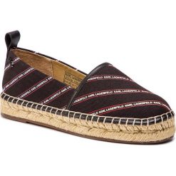 Espadryle KARL LAGERFELD - KL80107 Black Canvas. Czarne espadryle damskie KARL LAGERFELD, bez wzorów, ze skóry, bez obcasa, na płaskiej podeszwie. W wyprzedaży za 369,00 zł.