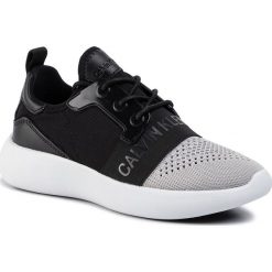 Sneakersy CALVIN KLEIN JEANS - Meryl RE9809 Silver/Black. Czarne półbuty damskie Calvin Klein Jeans, z jeansu. W wyprzedaży za 349,00 zł.