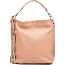 Shopper bag damskie: Skórzana torebka w kolorze różowym – (S)32,5 x (W)37 x (G)14 cm