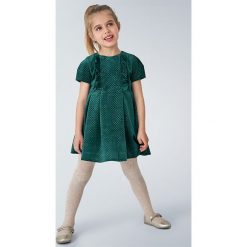 Mayoral - Sukienka dziecięca 92-134 cm. Zielone sukienki dziewczęce Mayoral, bez wzorów, z bawełny, z krótkim rękawem, krótkie, mini, rozkloszowane. Za 211,90 zł.