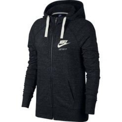 Nike bluza damska W Nsw Gym Vntg Hoodie Fz Black Sail L. Czarne bluzy sportowe damskie Nike, l, bez wzorów, z bawełny, z długim rękawem, długie, z kapturem. W wyprzedaży za 215,00 zł.