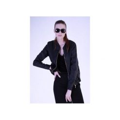 Bomber jacket z eko-skóry Czarny. Czarne bluzy damskie marki Sthorm, s, bez wzorów, z bawełny, bez rękawów, bez kaptura. Za 359,00 zł.