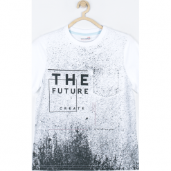 Koszulka. Białe t-shirty chłopięce YOUTH, z aplikacjami, z bawełny, z krótkim rękawem. Za 49,90 zł.
