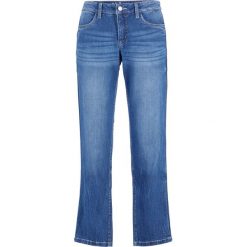 Dżinsy "multi-stretch" z lampasami STRAIGHT bonprix niebieski. Niebieskie jeansy damskie bonprix, z jeansu. Za 64,99 zł.