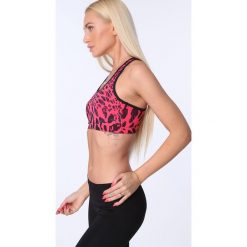 Top sportowy w panterkę koralowy MR15498. Pomarańczowe topy sportowe damskie Fasardi, l, z motywem zwierzęcym. Za 39,00 zł.