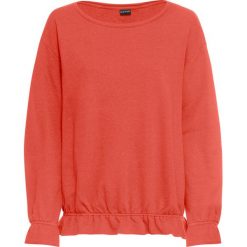 Bluza dresowa bonprix pomarańczowy matowy. Pomarańczowe bluzy damskie bonprix, z dresówki, eleganckie, bez kaptura. Za 79,99 zł.