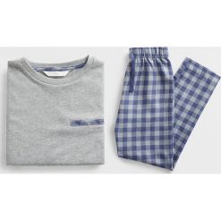 Mango Kids - Piżama dziecięca Leo6 110-164 cm. Białe piżamy chłopięce Mango Kids, bez wzorów, z bawełny, bez rękawów. Za 79,90 zł.