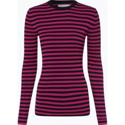 Calvin Klein Womenswear - Damska koszulka z długim rękawem, czarny. Czarne koszulki damskie marki Calvin Klein Womenswear, xl, w paski, prążkowane, retro, bez kołnierzyka. Za 299,95 zł.