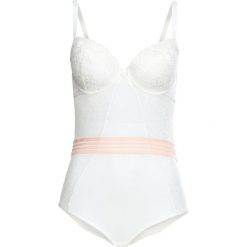 Body bonprix ecru - łososiowy. Różowe body damskie bonprix, w koronkowe wzory, z koronki. Za 54,99 zł.