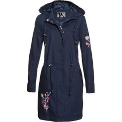Kurtka parka z haftem bonprix ciemnoniebieski. Niebieskie kurtki damskie bonprix, z haftami. Za 249,99 zł.