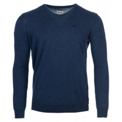 Mustang Sweter Męski V-Neck Jumper L Ciemnoniebieski. Niebieskie swetry klasyczne męskie Mustang, l. Za 194,00 zł.