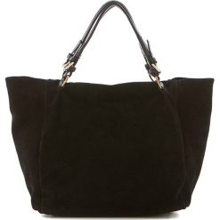 Shopper bag damskie: Skórzana torebka w kolorze czarnym – 42 x 20 x 40 cm