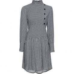 Sukienka w kratę bonprix czarno-biały w kratę. Czarne sukienki damskie bonprix, bez wzorów, eleganckie, ze stójką, bez rękawów. Za 39,99 zł.